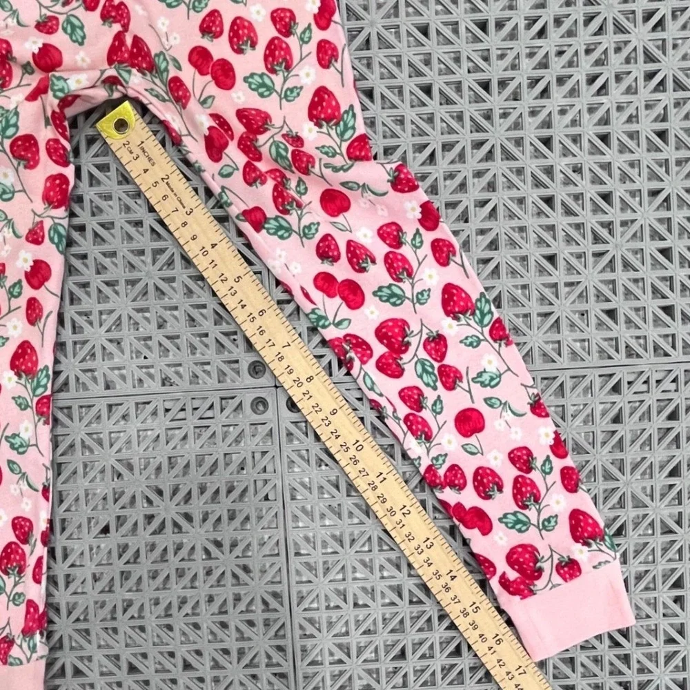 Pink‎ Strawberry Cherry Print Pajamas Girls 5T Snug Fit 2pc Set Springtime Cute